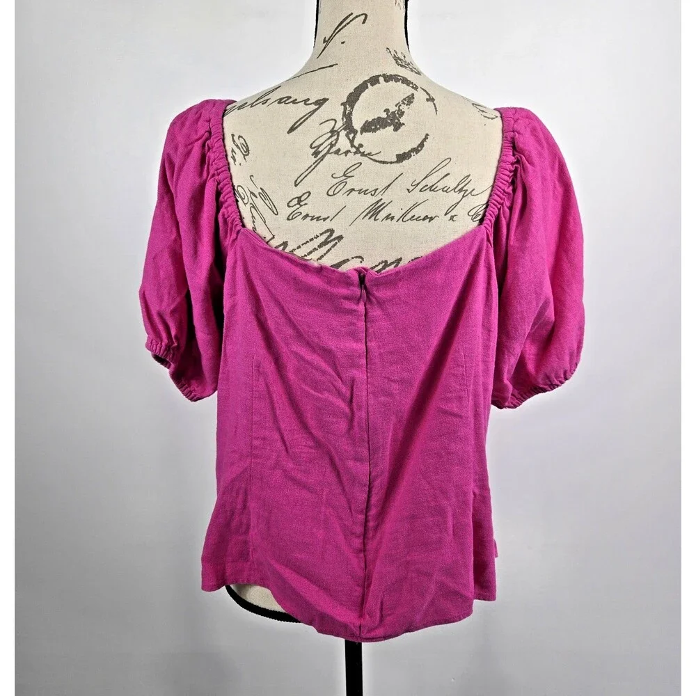 Michael Kors Women's Size‎ XL Pink Drawstring Front Blouse NWT